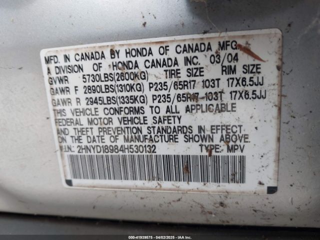 2004 ACURA MDX 2HNYD18984H530132 Photo 8