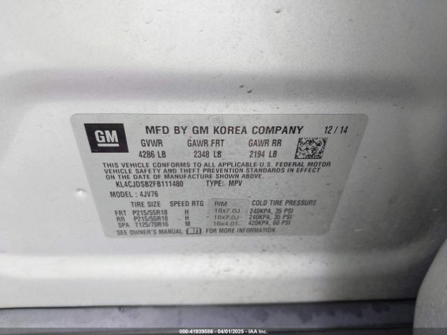 KL4CJDSB2FB111480 Buick Encore Premium