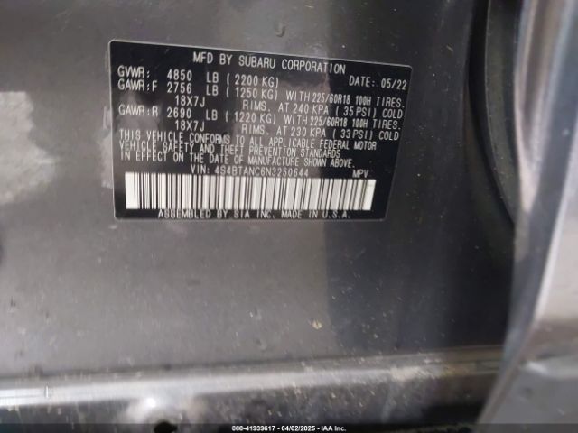4S4BTANC6N3250644 Subaru Outback Limited