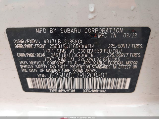 Subaru na 2024 JF2GUADC2RH208801 Image 9