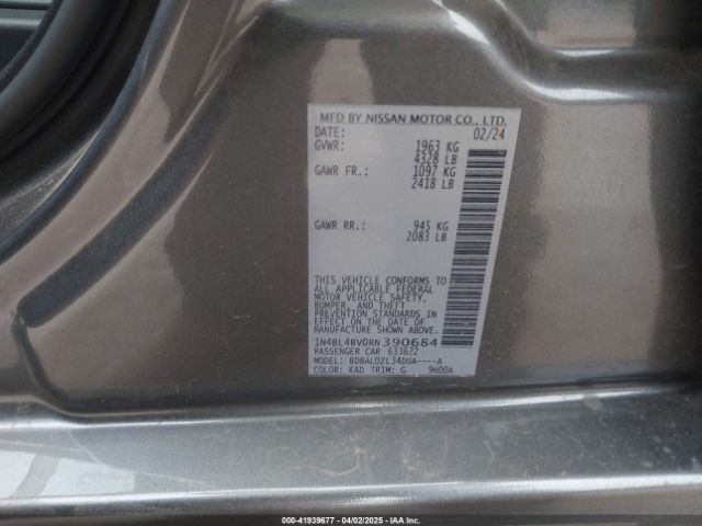 1N4BL4BV0RN390684 Nissan Altima S Fwd