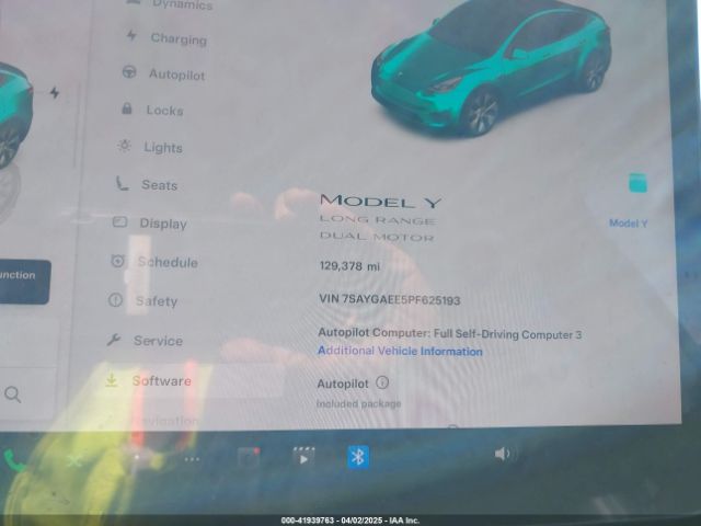 7SAYGAEE5PF625193 Tesla Model Y Awd/long Range Dual Motor All-wheel Drive