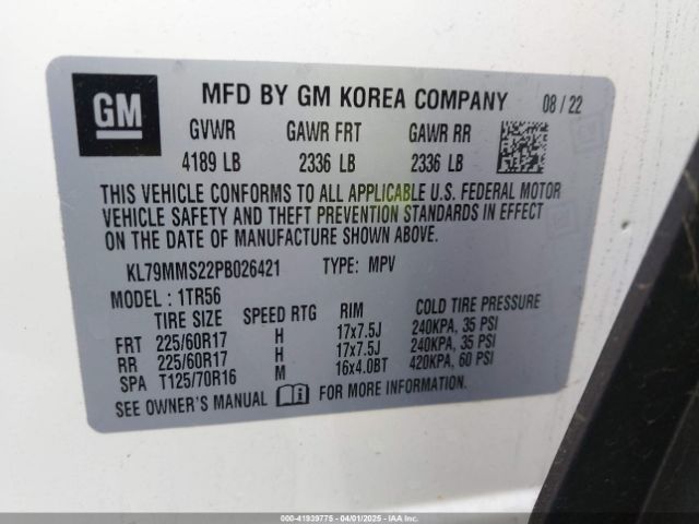 KL79MMS22PB026421 Chevrolet Trailblazer Fwd Ls