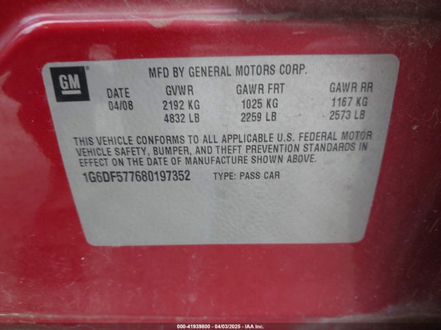 2008 CADILLAC CTS 1G6DF577680197352 Photo 8