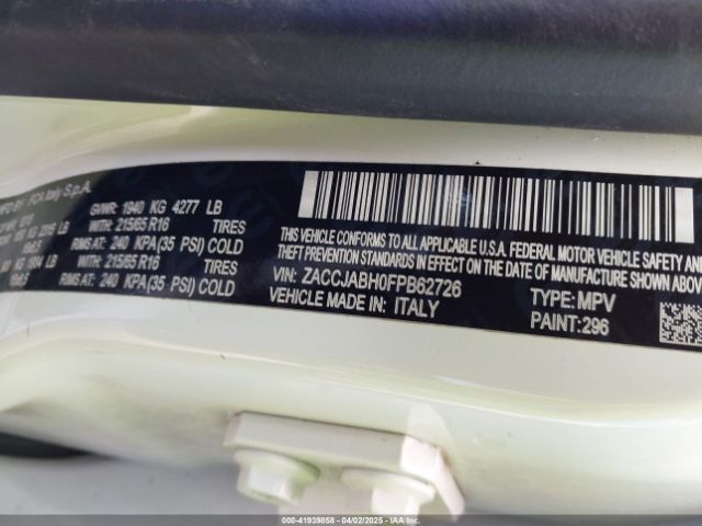 ZACCJABH0FPB62726 Jeep Renegade Latitude