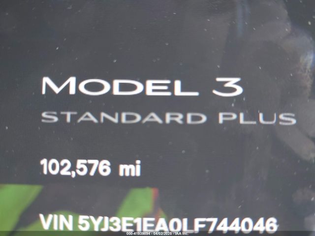 5YJ3E1EA0LF744046 Tesla Model 3 Standard Range Plus Rear-wheel Drive/standard Range Rear-wheel Drive