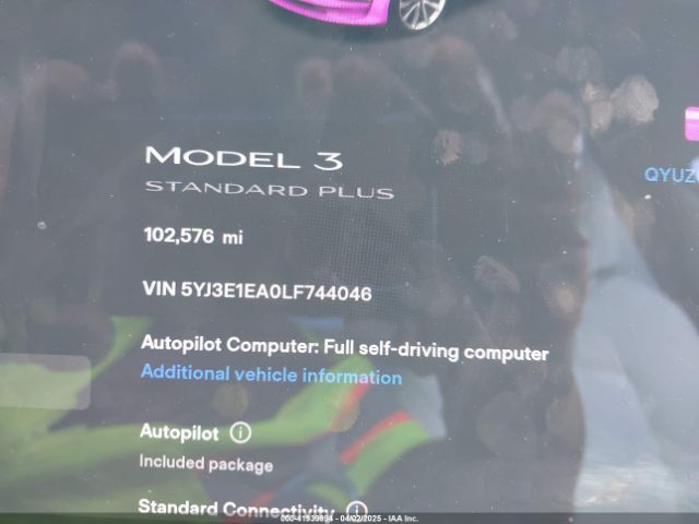 5YJ3E1EA0LF744046 Tesla Model 3 Standard Range Plus Rear-wheel Drive/standard Range Rear-wheel Drive