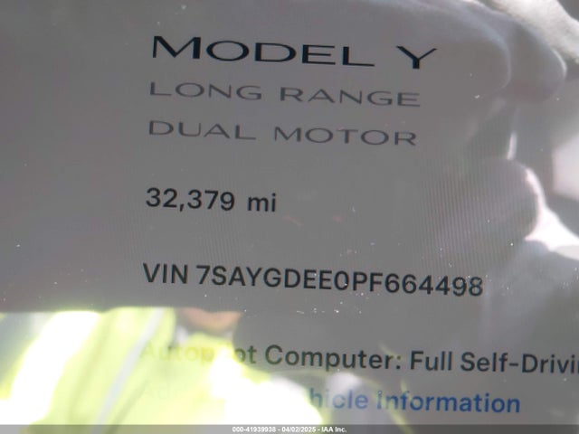 7SAYGDEE0PF664498 Tesla Model Y