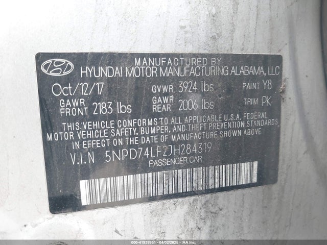 Hyundai ELANTRA SE 2018 5NPD74LF2JH284319 Image 9
