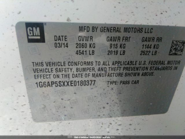1G6AP5SXXE0180377 Cadillac Cts Standard