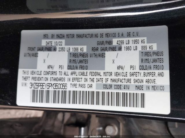 3MZBPBEY6PM350056 Mazda Mazda3 2.5 Turbo Premium Plus