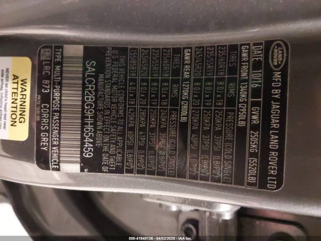 SALCR2BG9HH654459 Land Rover Discovery Sport Hse