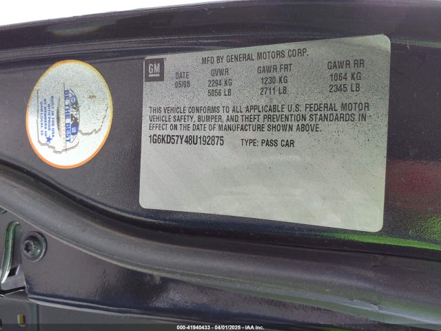 2008 CADILLAC DTS 1G6KD57Y48U192875 Photo 8