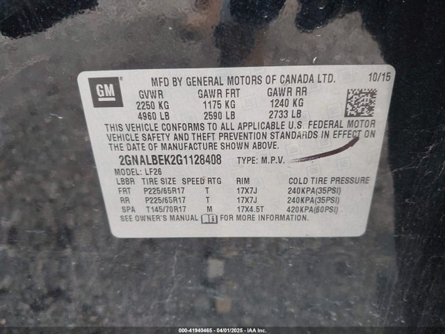 2GNALBEK2G1128408 Chevrolet EQUINOX LS