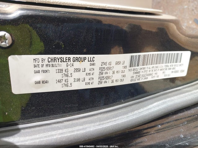 2C4RC1BG6ER400043 Chrysler Town & Country Touring