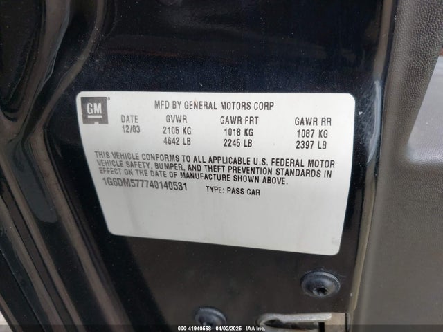 2004 CADILLAC CTS 1G6DM577740140531 Photo 8