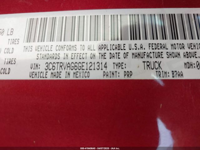 3C6TRVAG6GE121314 RAM Promaster 1500 Low Roof