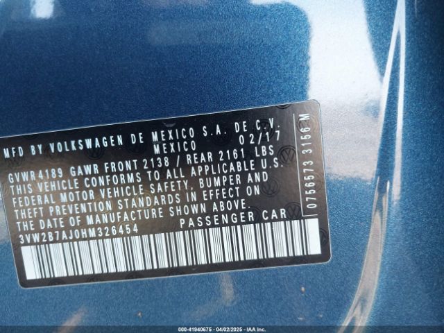 3VW2B7AJ0HM326454 Volkswagen Jetta 1.4t S