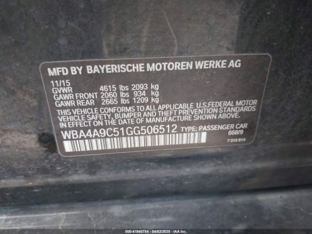 WBA4A9C51GG506512 BMW 428i Gran Coupe