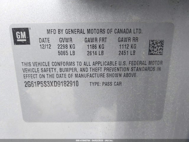 2013 CADILLAC XTS 2G61P5S3XD9182910 Photo 8