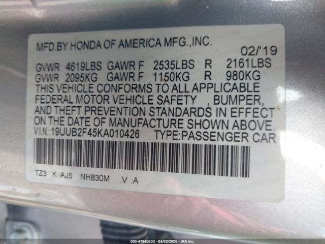 2019 ACURA TLX 19UUB2F45KA010426 Photo 8