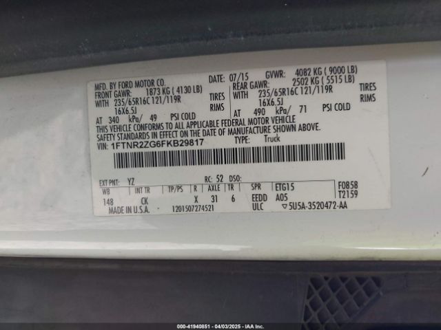 1FTNR2ZG6FKB29817 Ford Transit-250