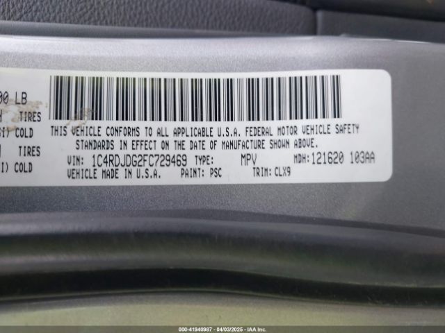 1C4RDJDG2FC729469 Dodge DURANGO LIMITED