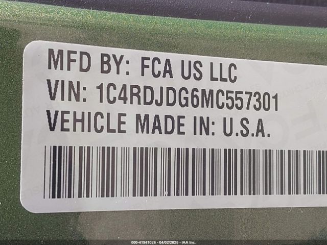 1C4RDJDG6MC557301 Dodge Durango Gt Plus Awd