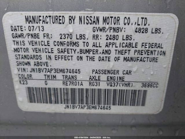 JN1BV7AP3EM674645 Infiniti Q50 Premium