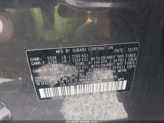 4S4BTGUD5R3214186 Subaru Outback Wilderness