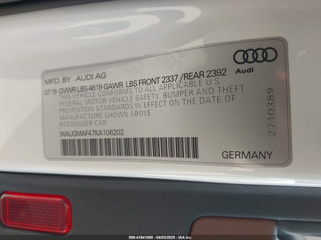 2019 AUDI A4 WAUGMAF47KA106202 Photo 8