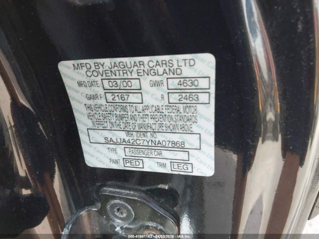 2000 JAGUAR XK8 SAJJA42C7YNA07868 Photo 8