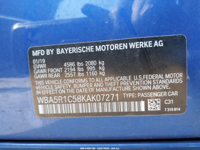 WBA5R1C58KAK07271 BMW 330I