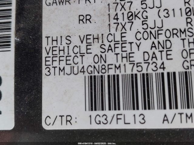 3TMJU4GN8FM175734 Toyota Tacoma Prerunner V6