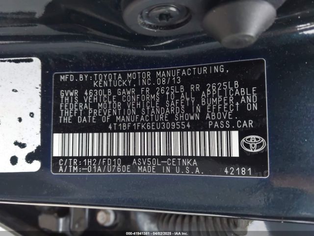 4T1BF1FK6EU309554 Toyota CAMRY LE