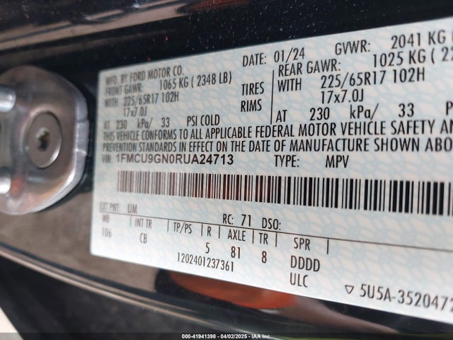 Ford Escape Active 2024 1FMCU9GN0RUA24713 Image 9