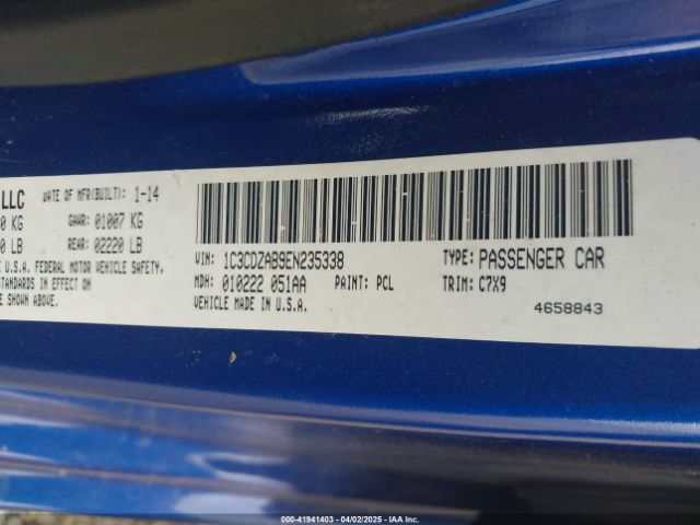 1C3CDZAB9EN235338 Dodge AVENGER SE