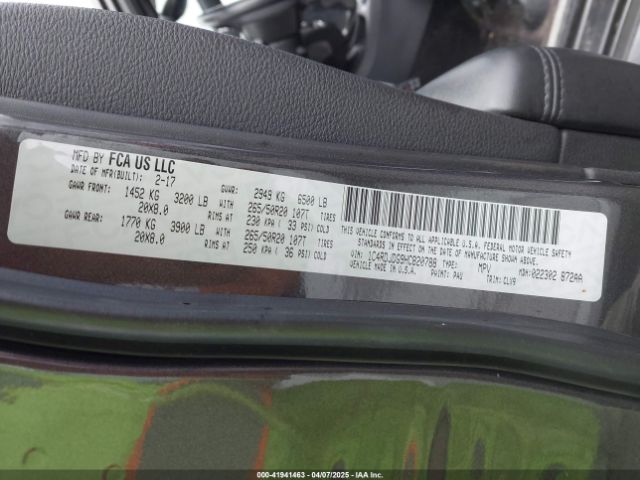 1C4RDJDG9HC820788 Dodge Durango Gt Awd