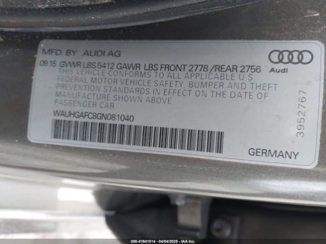 WAUHGAFC8GN081040 Audi A6 3.0t Premium Plus