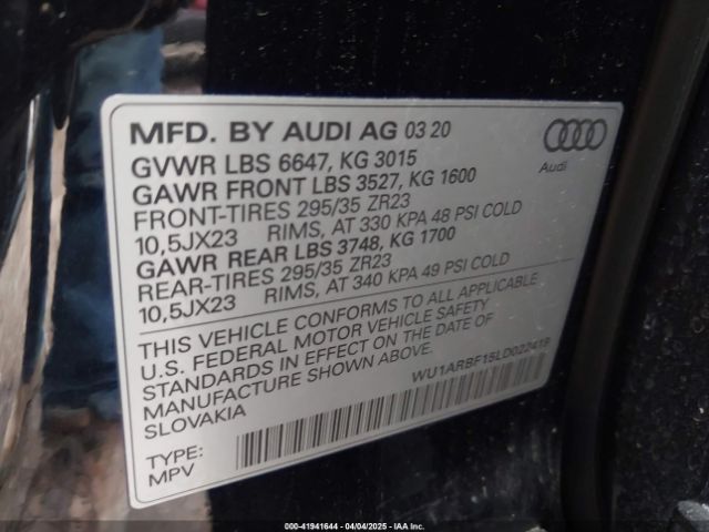 2020 AUDI RS Q8 WU1ARBF15LD022419 Photo 8