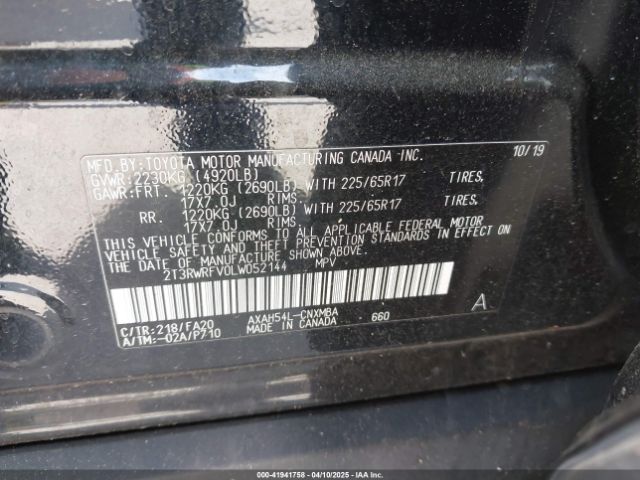 2020 TOYOTA RAV4 HYBRID 2T3RWRFV0LW052144 Photo 8