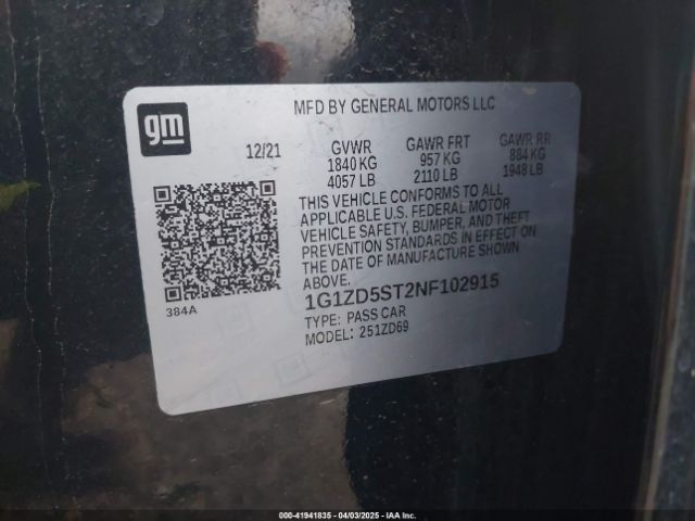 2022 CHEVROLET MALIBU 1G1ZD5ST2NF102915 Photo 8