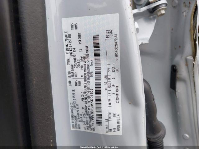1FTFW1E82MKD01506 Ford F-150 Lariat