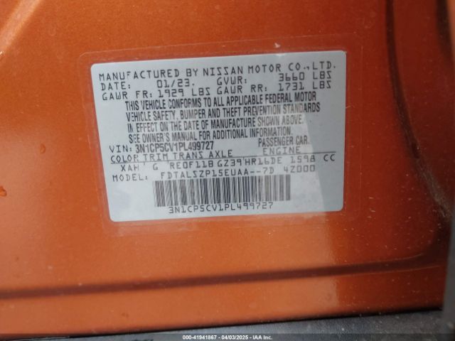 3N1CP5CV1PL499727 Nissan Kicks Sv Xtronic Cvt