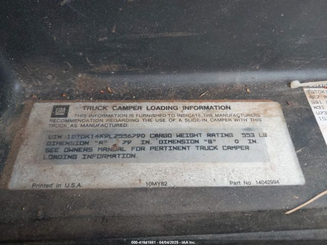 1990 GMC SIERRA 1GTDK14K9LZ556790 Photo 8