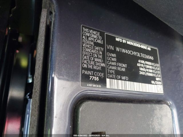 W1W40CHY3LT026046 Mercedes-Benz Sprinter 2500 High Roof I4