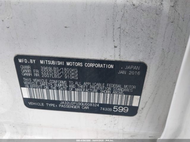 JA32U2FU3GU008324 Mitsubishi LANCER ES