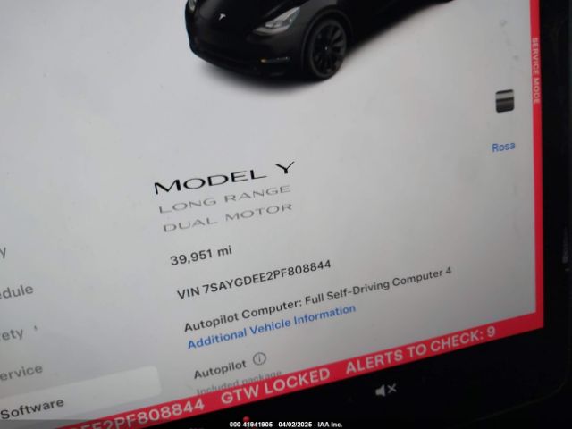 7SAYGDEE2PF808844 Tesla Model Y Awd/long Range Dual Motor All-wheel Drive