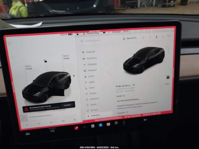 7SAYGDEE2PF808844 Tesla Model Y Awd/long Range Dual Motor All-wheel Drive