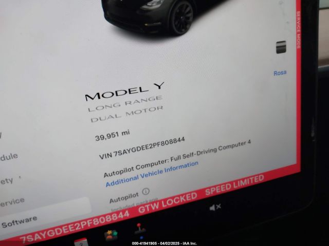 7SAYGDEE2PF808844 Tesla Model Y Awd/long Range Dual Motor All-wheel Drive